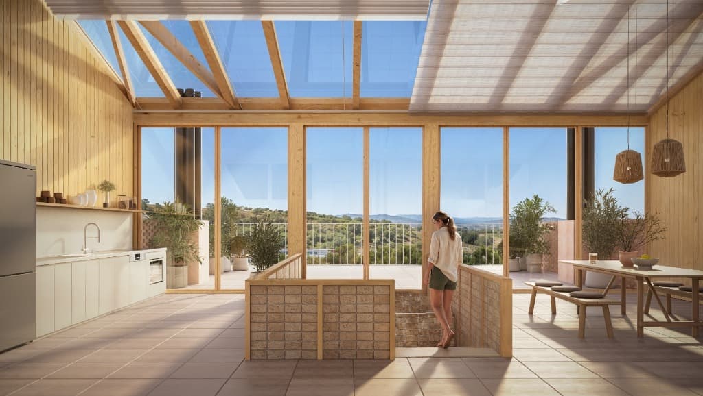 Interiors de fusta d'origen certificat i estructura CLT al Pallars Jussà